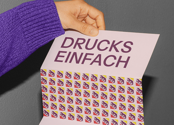hand hält einen flyer